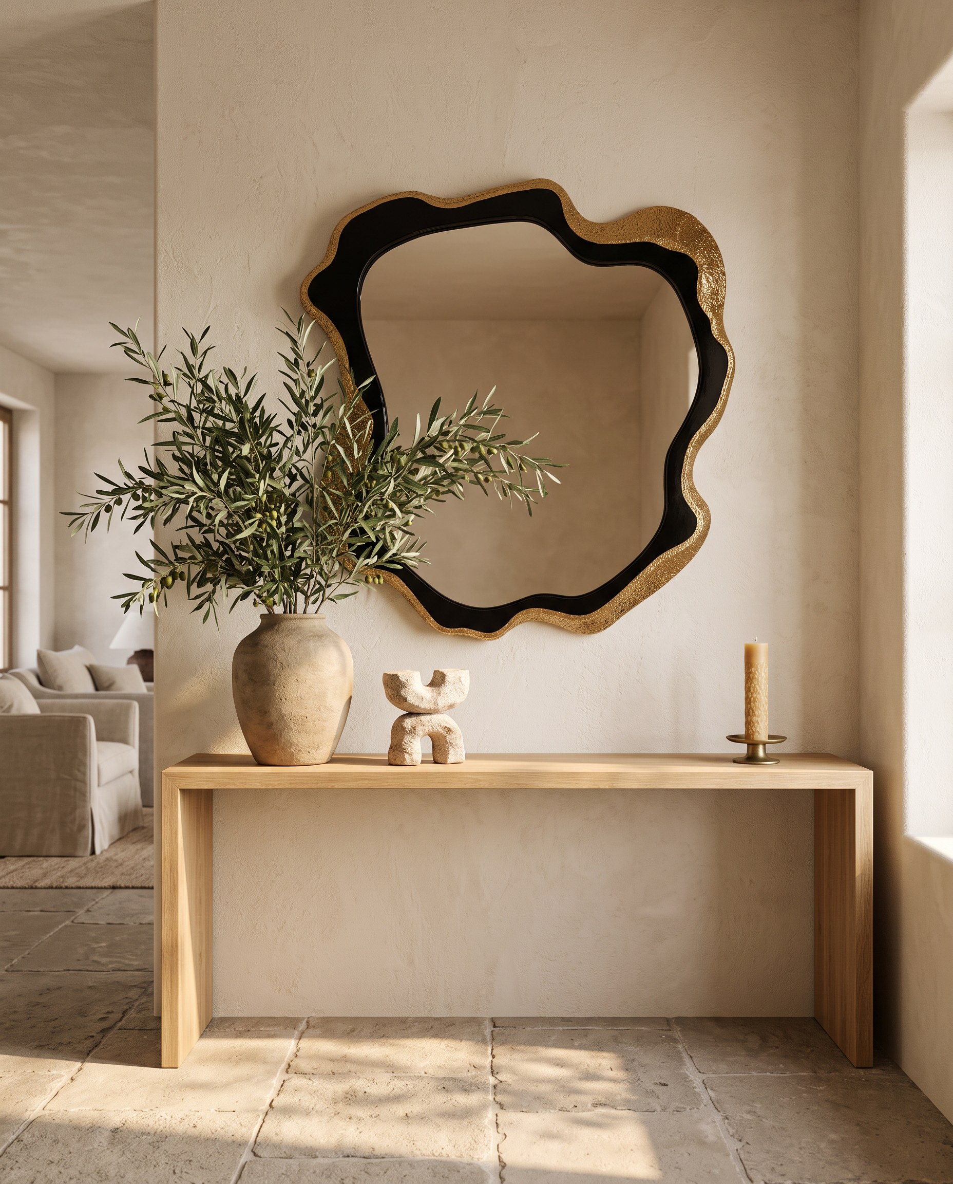 Eclisse Black & Gold Accent Mirror