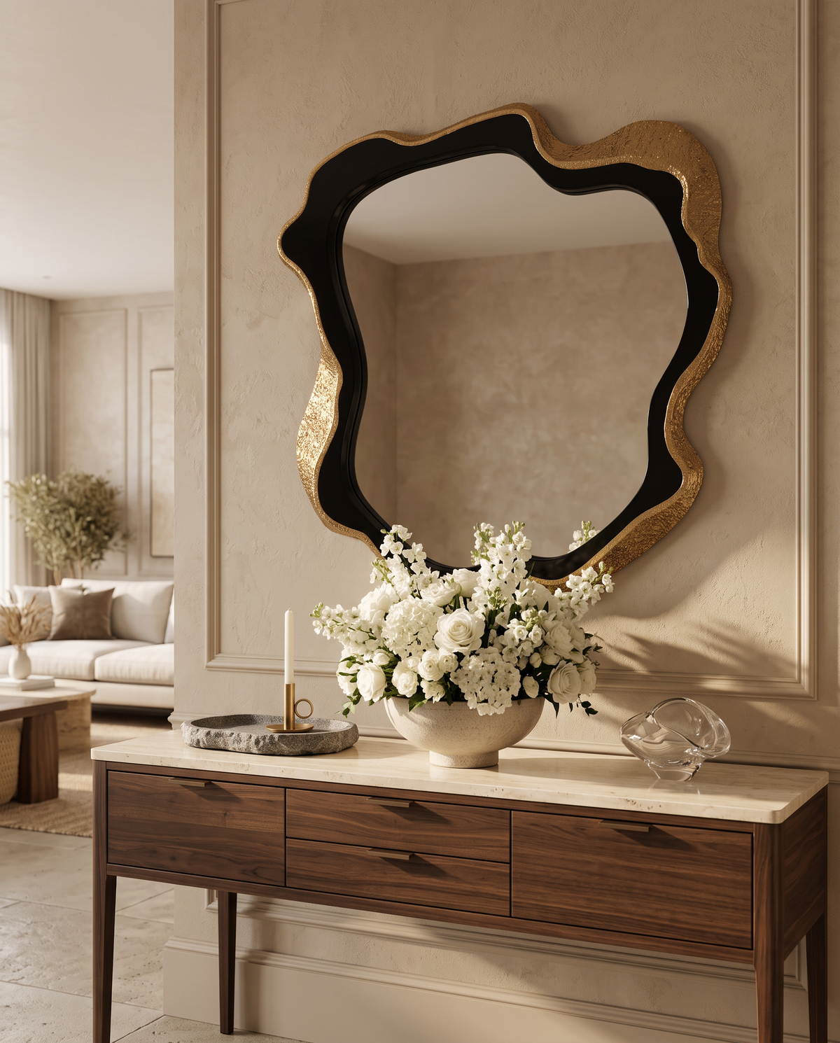 Eclisse Black & Gold Accent Mirror