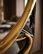 Eclisse Black & Gold Floor Mirror
