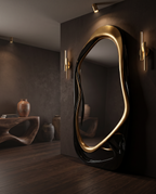 Eclisse Black & Gold Floor Mirror