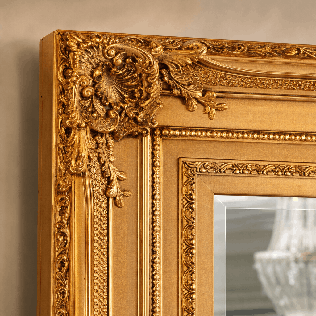 Elegant Full-Length Mirror with Ornate Frame