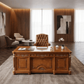Elite Wood Desk & Leather Throne