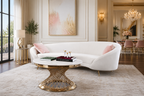 Luxury Curved Sofa & Coffee Table Set