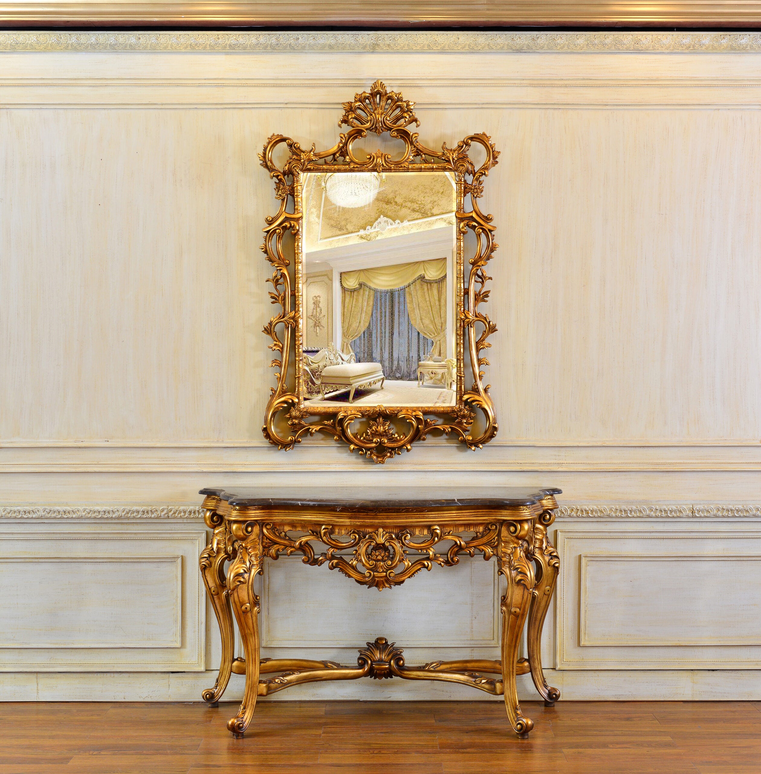 Regal Baroque Gold Console Table