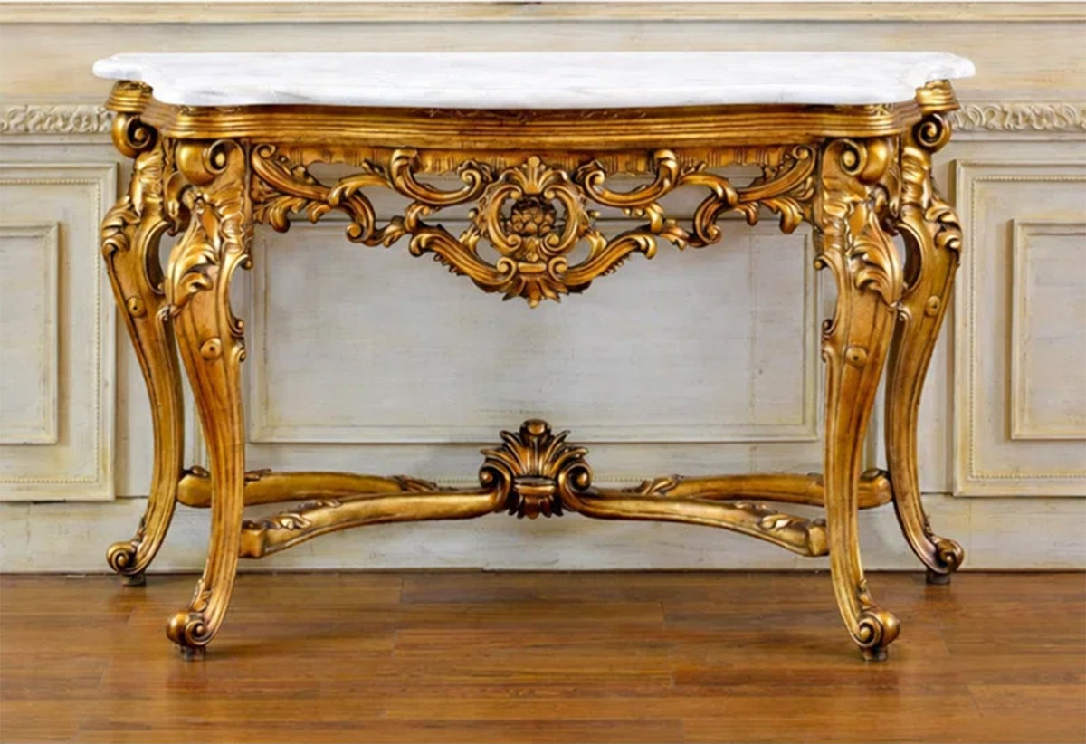 Regal Baroque Gold Console Table
