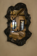 Luxury Sculptural Black Statement Mirror