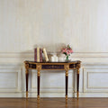 Regency Dark Brown & Gold Console Table with Ornate Carved Details