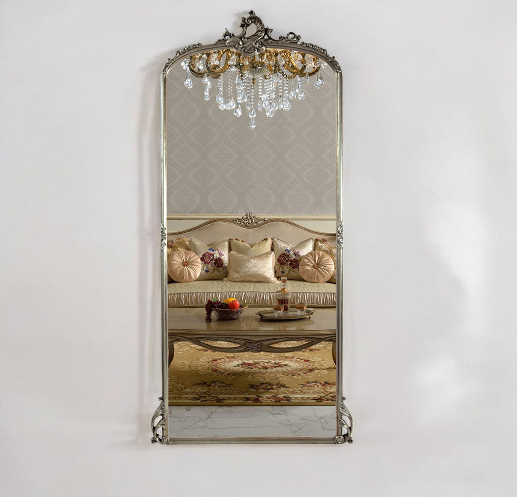 Grand French Rococo Style Mirror With Intricate Detailing