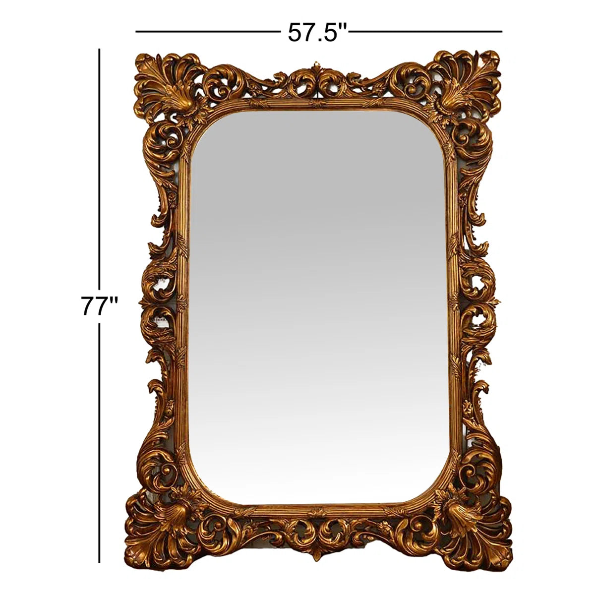 Solid Wood Floor Mirror – Full Length Decorative Standing Mirror