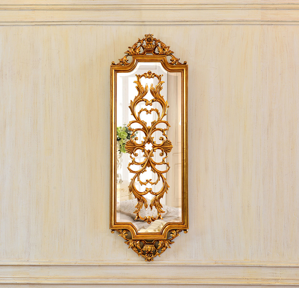 Opulent Gold Leaf Wall Mirror