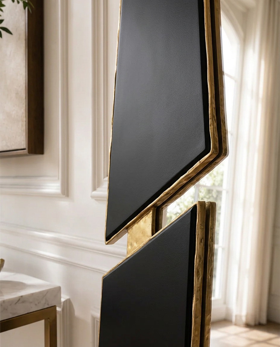 Facet Black & Gold Statement Mirror