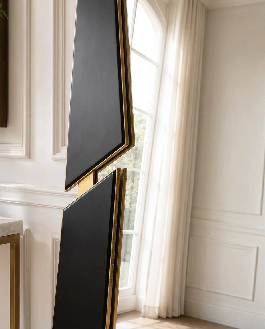 Facet Black & Gold Statement Mirror