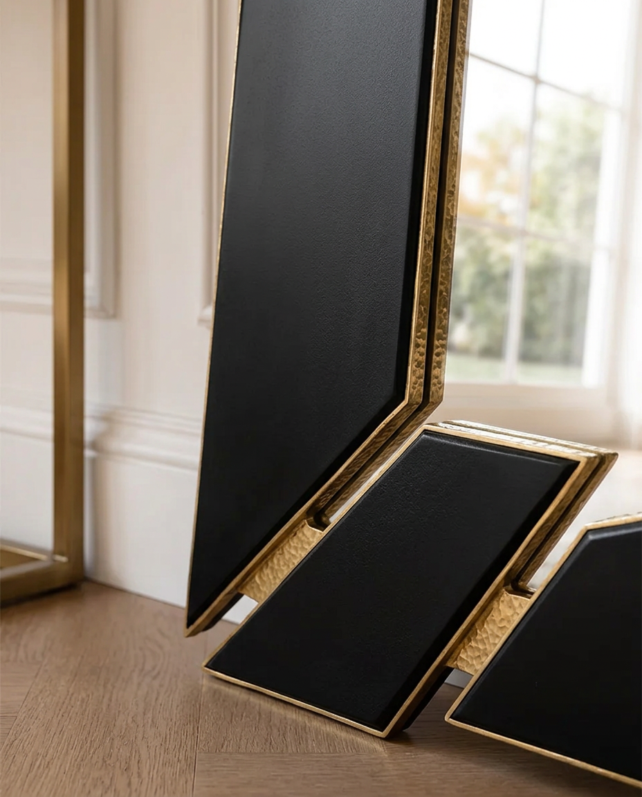 Facet Black & Gold Statement Mirror