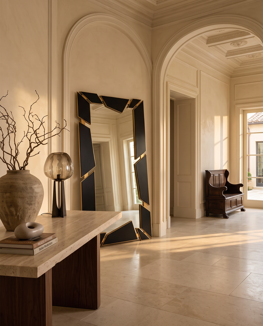 Facet Black & Gold Statement Mirror