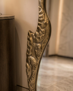Fiamma Sculpted Gold Floor Mirror