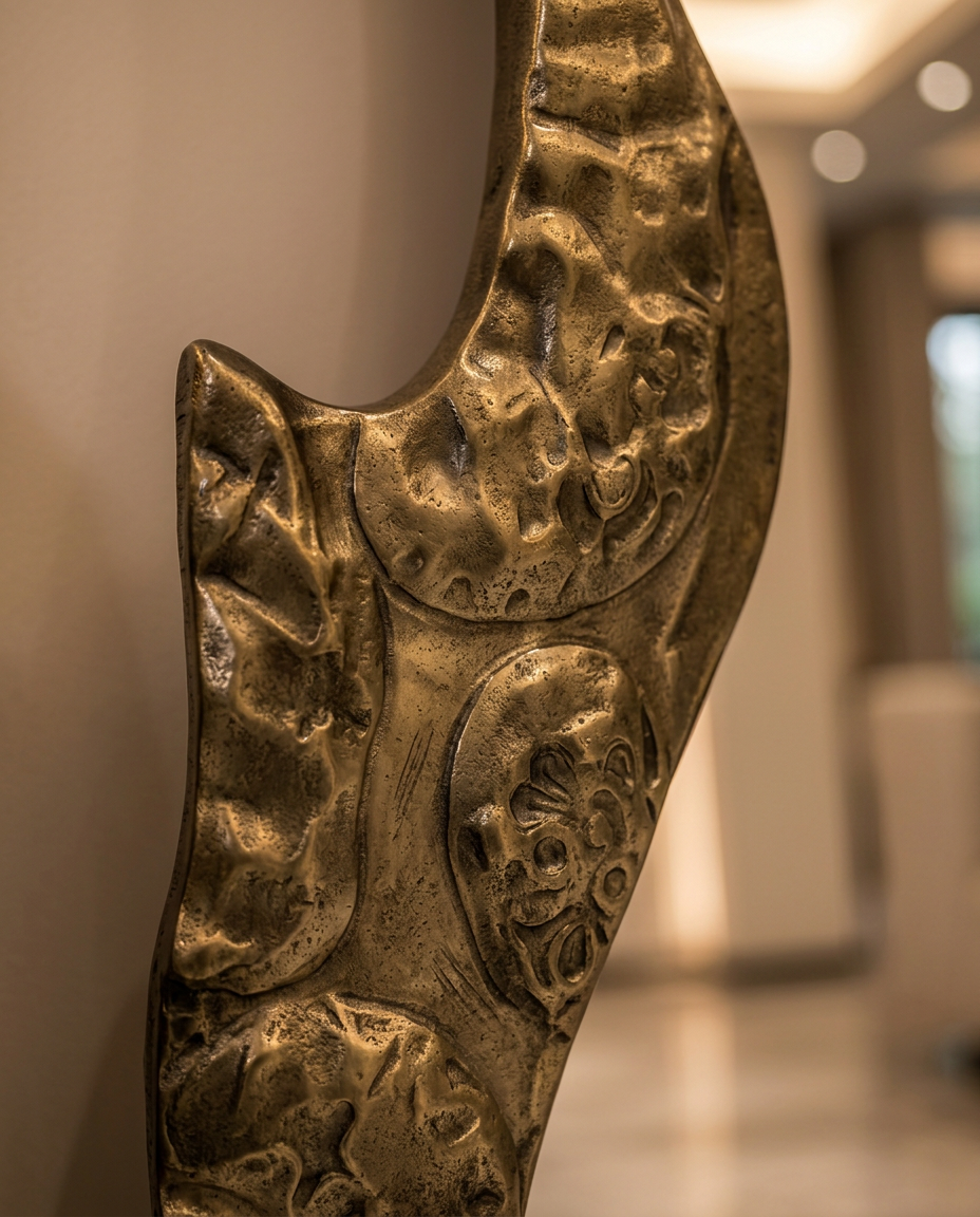 Fiamma Sculpted Gold Floor Mirror