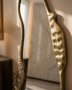 Fiamma Sculpted Gold Floor Mirror