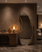Fiamma Sculpted Gold Floor Mirror