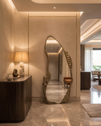 Fiamma Sculpted Gold Floor Mirror