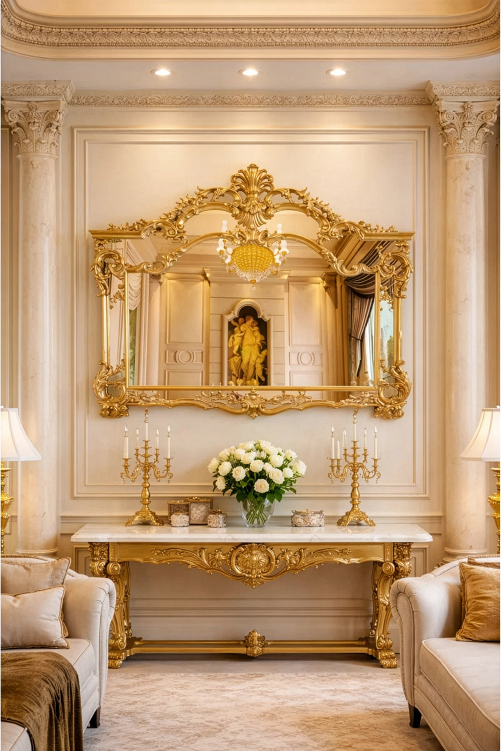 Luxurious Carved Wall Mirror