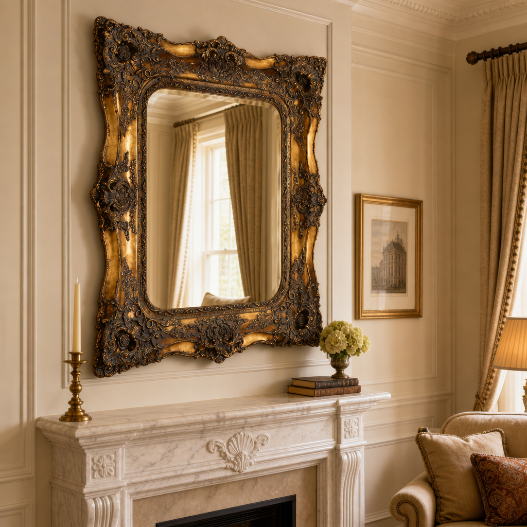 Antique Ornate Wall Mirror