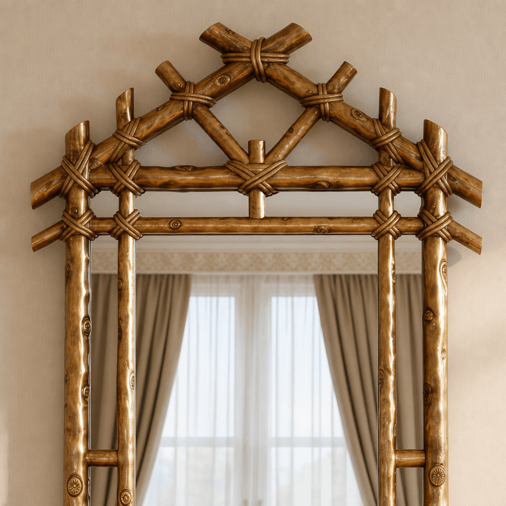 Golden Bamboo Pavilion Wall Mirror