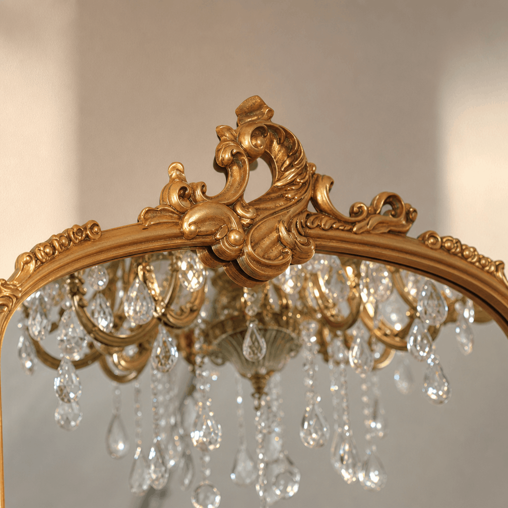 Grand French Rococo Style Mirror With Intricate Detailing