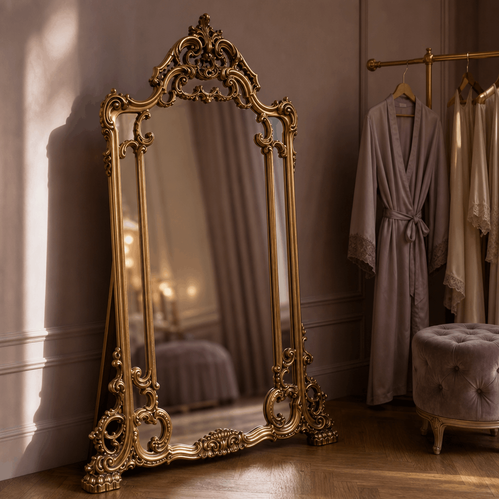 Grand Vintage-Inspired Framed Mirror