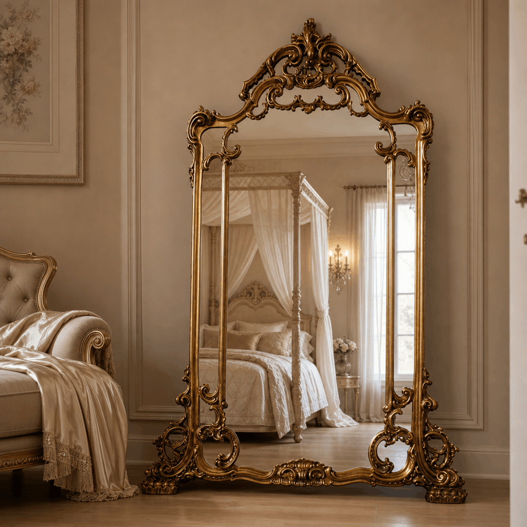 Grand Vintage-Inspired Framed Mirror