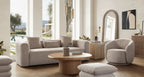 Olli Wheat Fabric Sofa & Swivel Chair Set