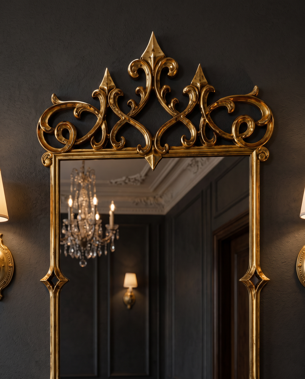 Imperial Crown Gold Wall Mirror