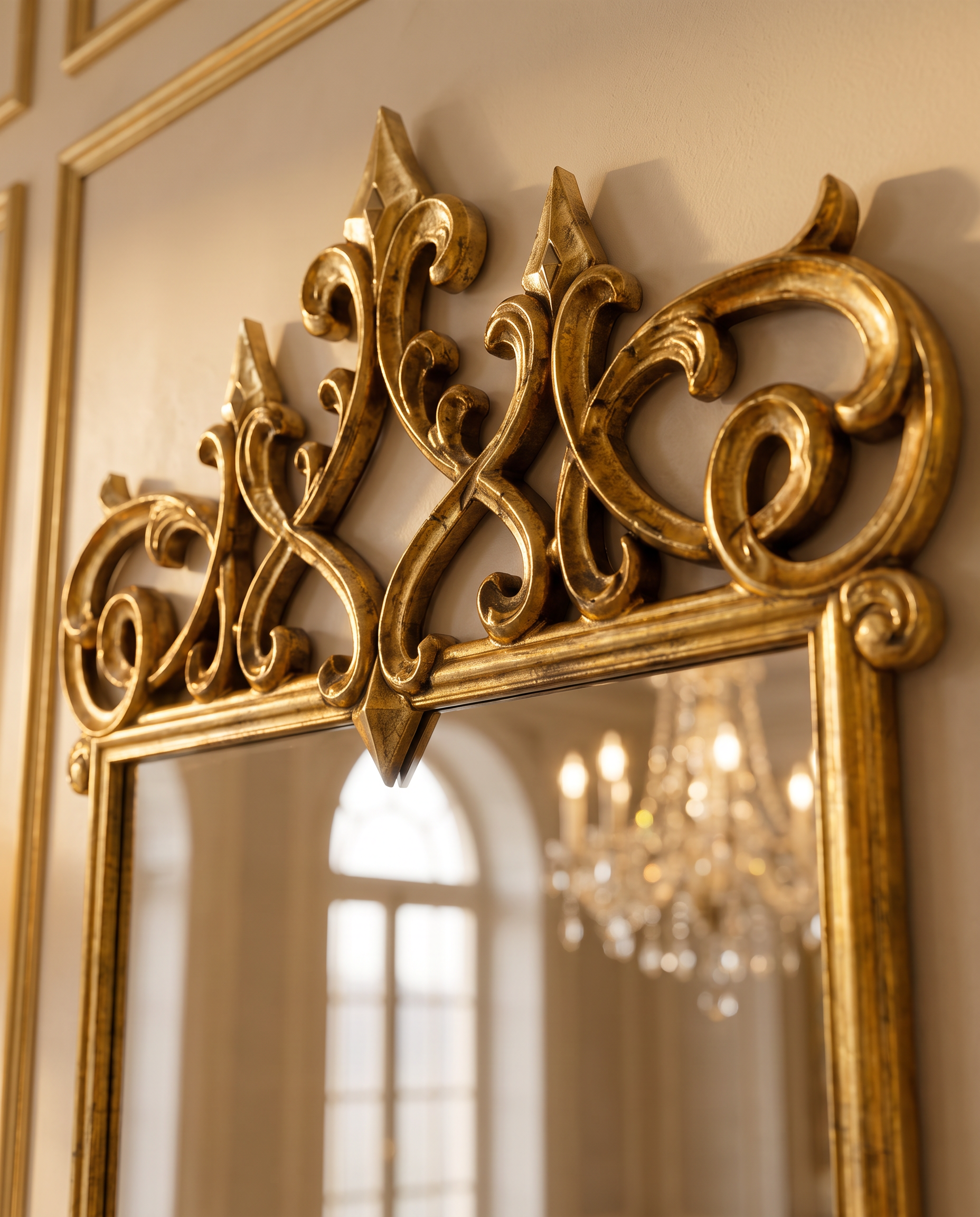 Imperial Crown Gold Wall Mirror