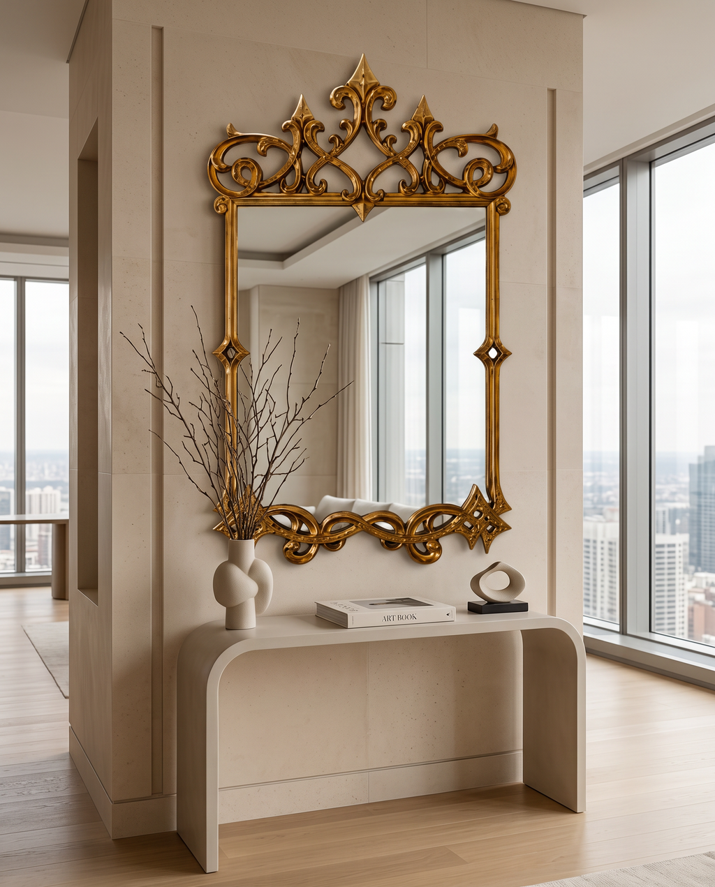 Imperial Crown Gold Wall Mirror