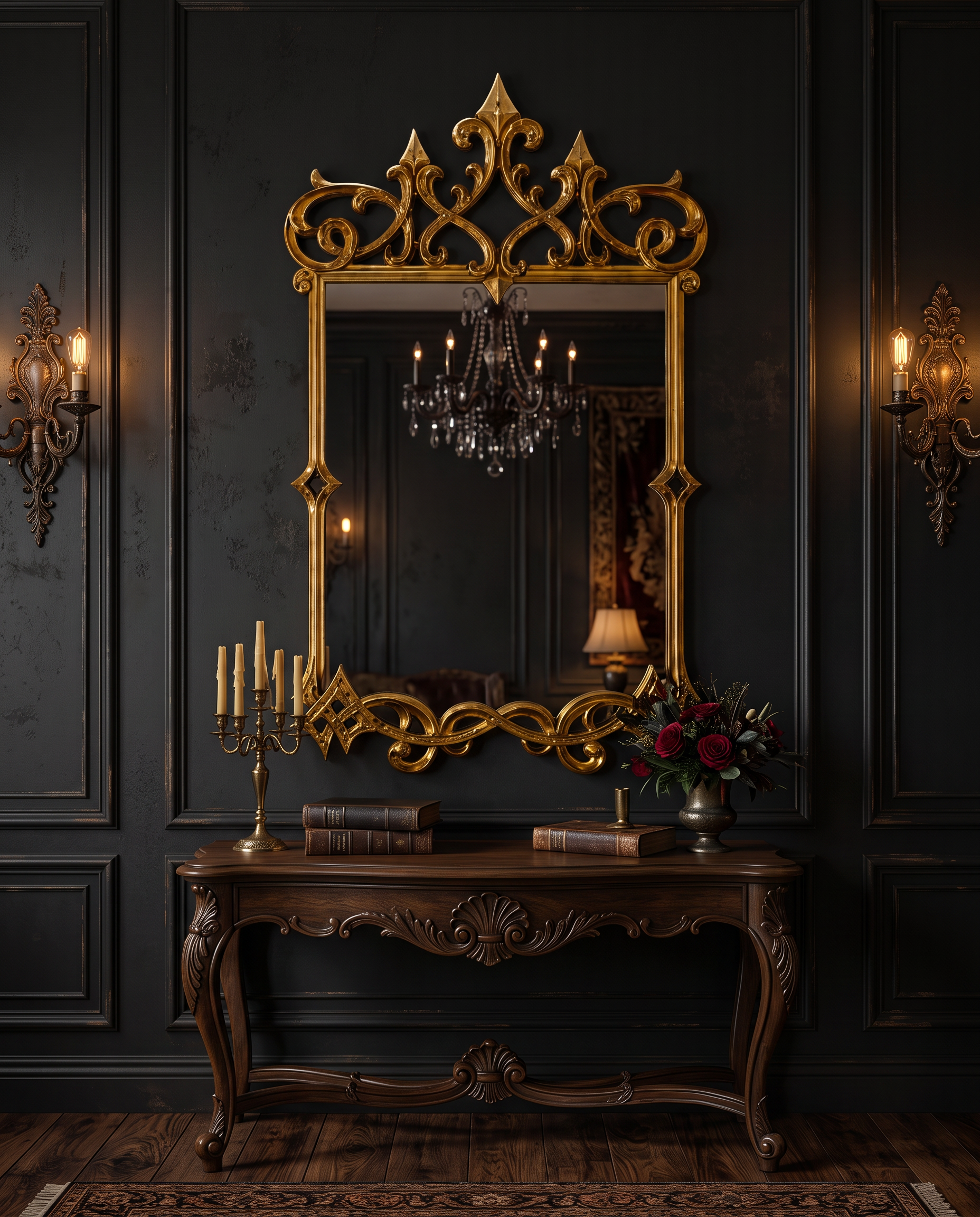 Imperial Crown Gold Wall Mirror