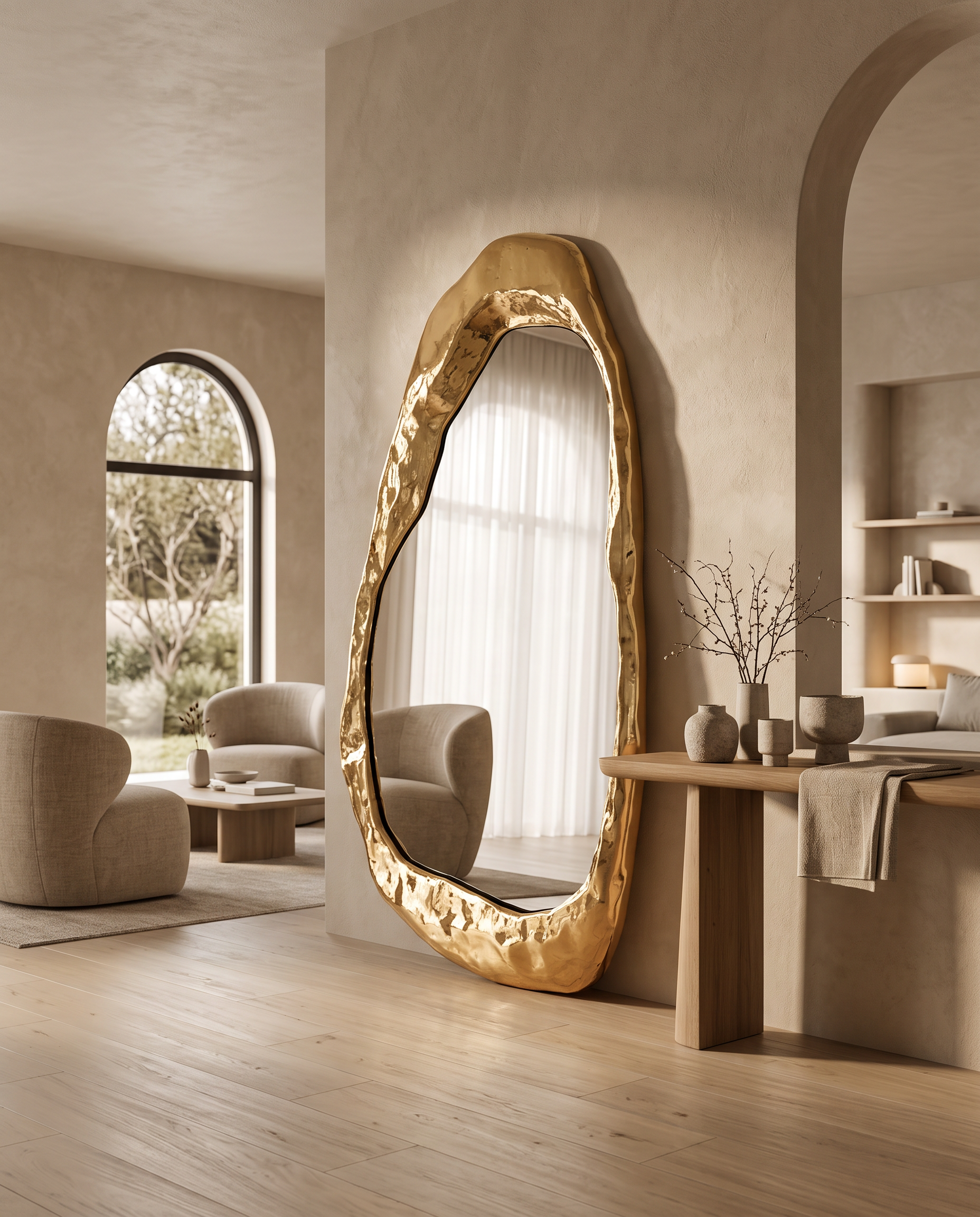 Laguna Freeform Gold Mirror