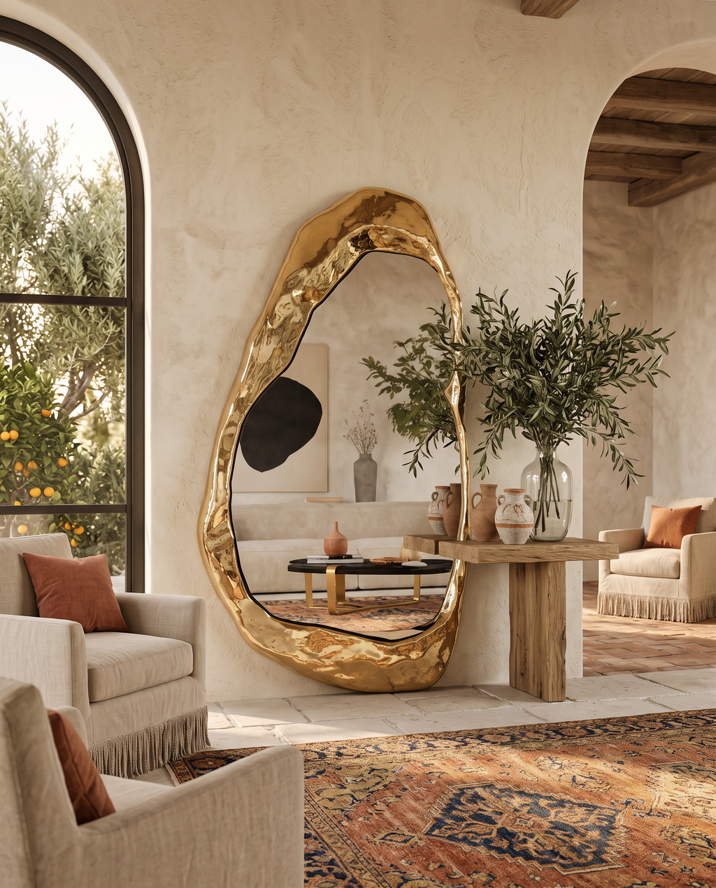 Laguna Freeform Gold Mirror