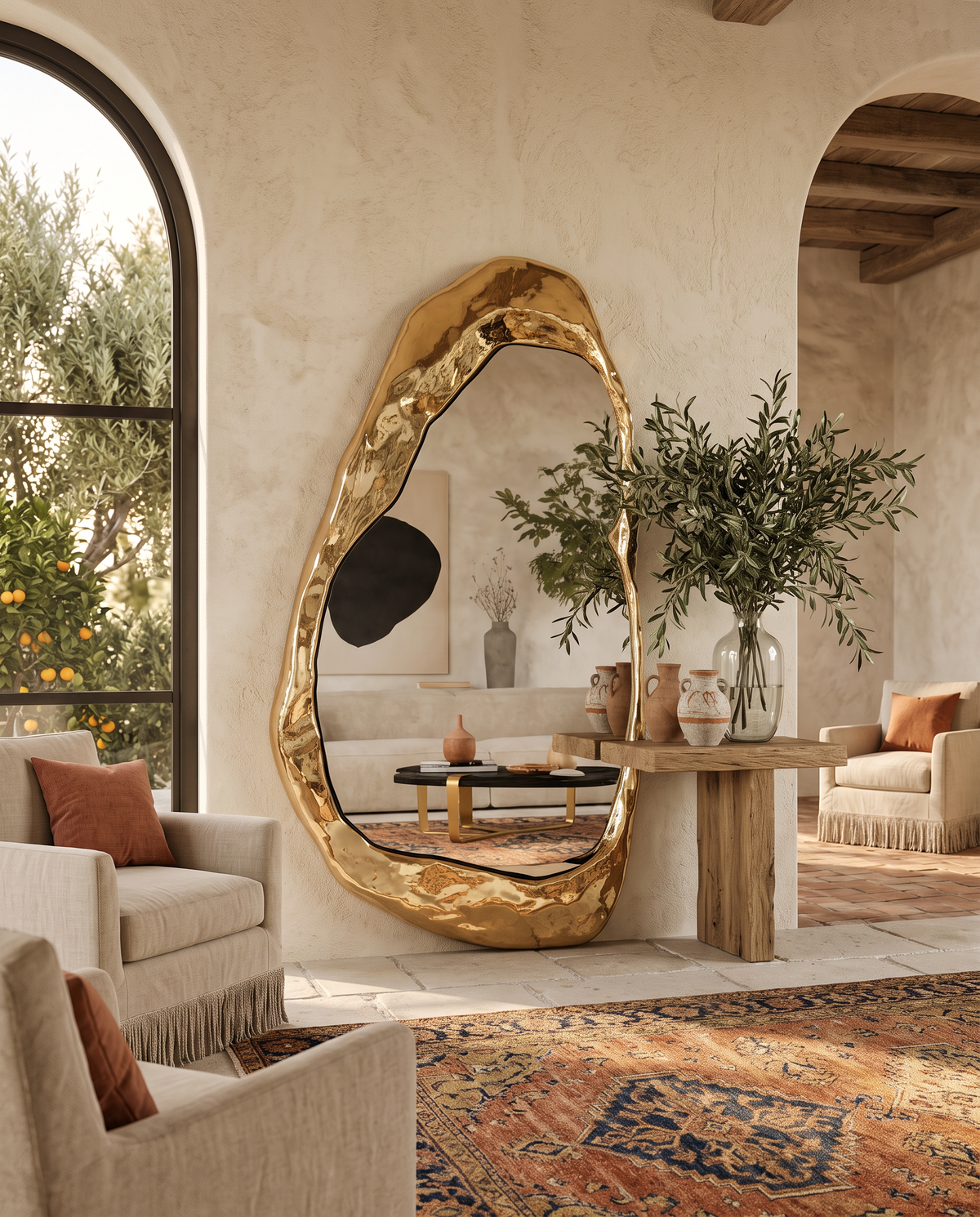 Laguna Freeform Gold Mirror