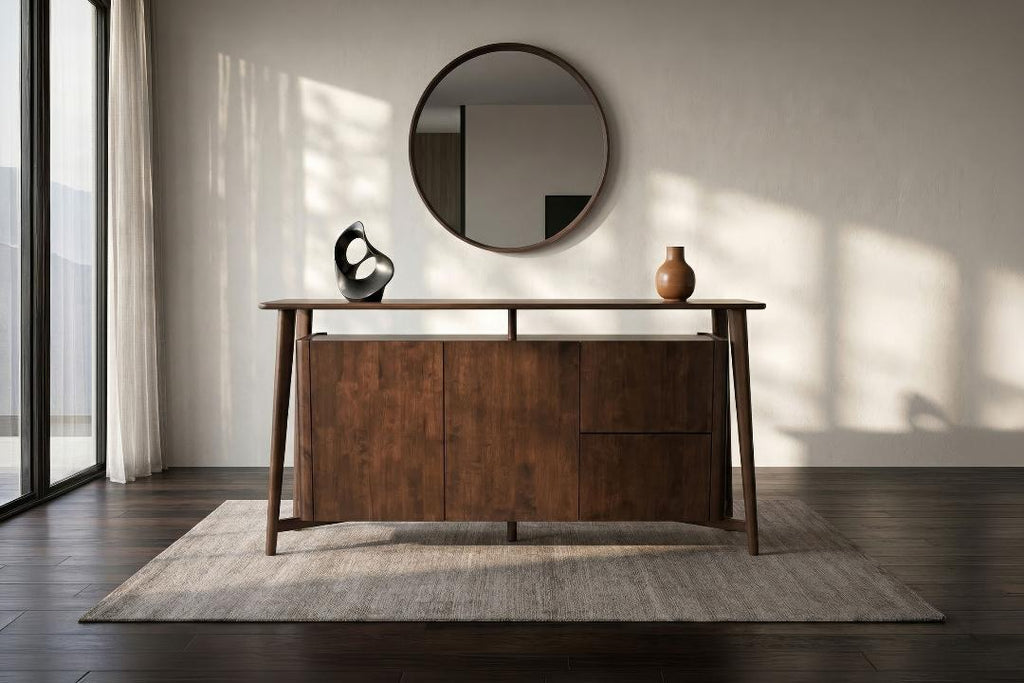 Modern Walnut Luxe Sideboard