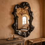 Luxury Sculptural Black Statement Mirror