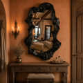 Luxury Sculptural Black Statement Mirror
