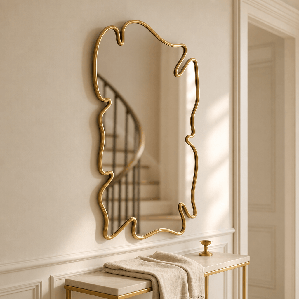 Luxury Sculptural Gold Wall Mirror