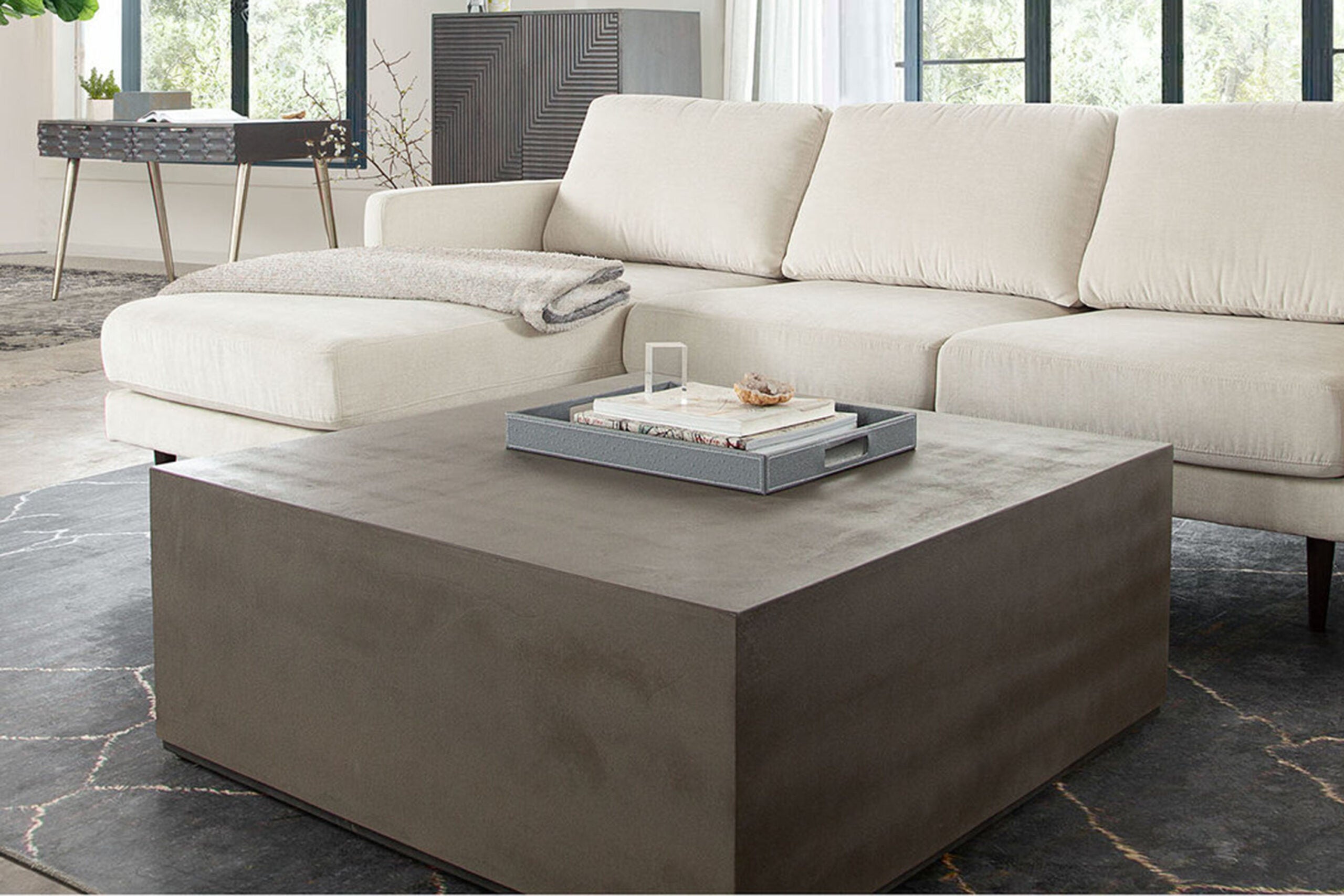 Montage Cement Finish Square Coffee Table