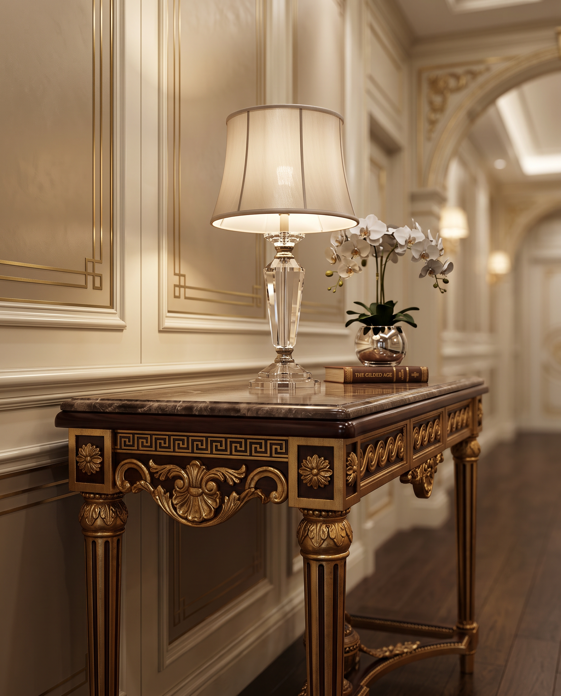 Medici Carved Marble Console