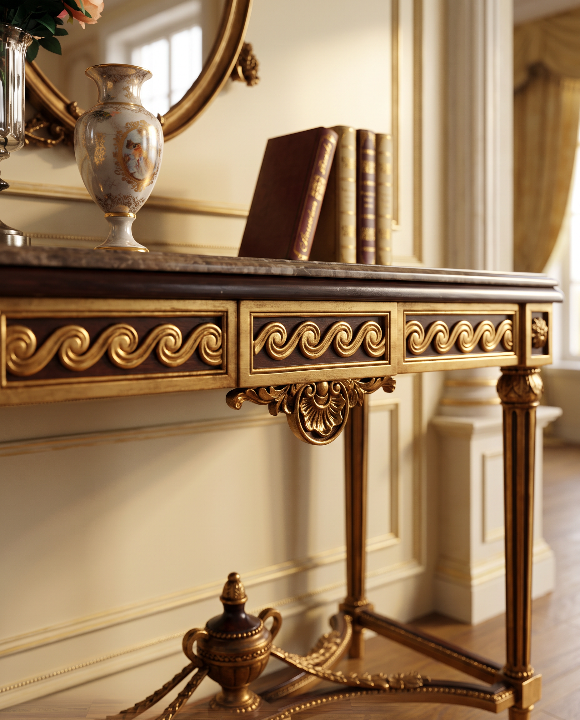 Medici Carved Marble Console