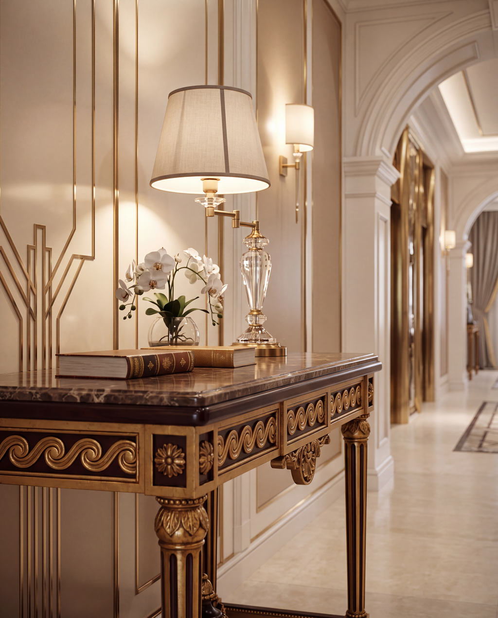 Medici Carved Marble Console