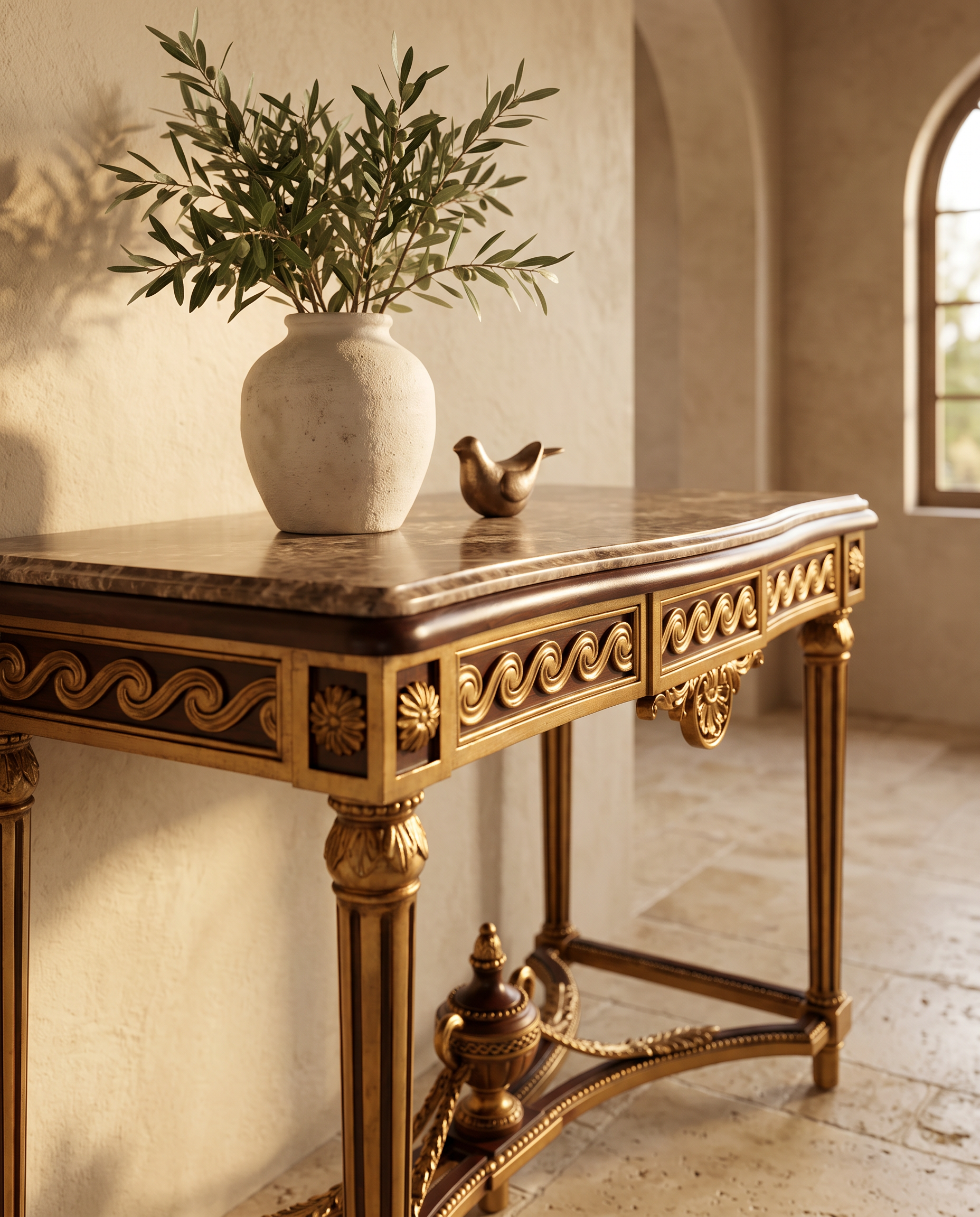 Medici Carved Marble Console