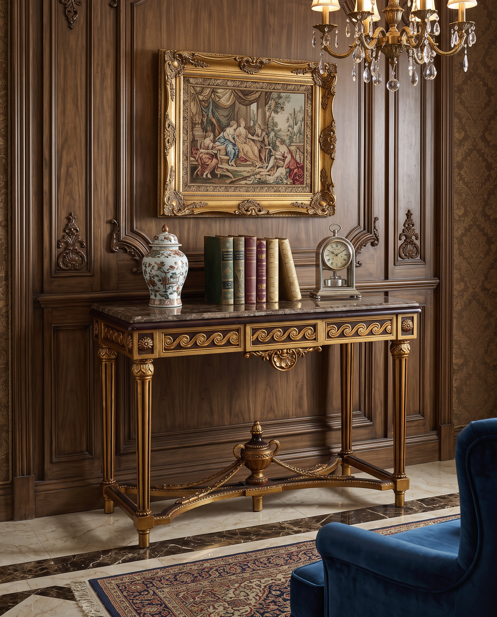 Medici Carved Marble Console