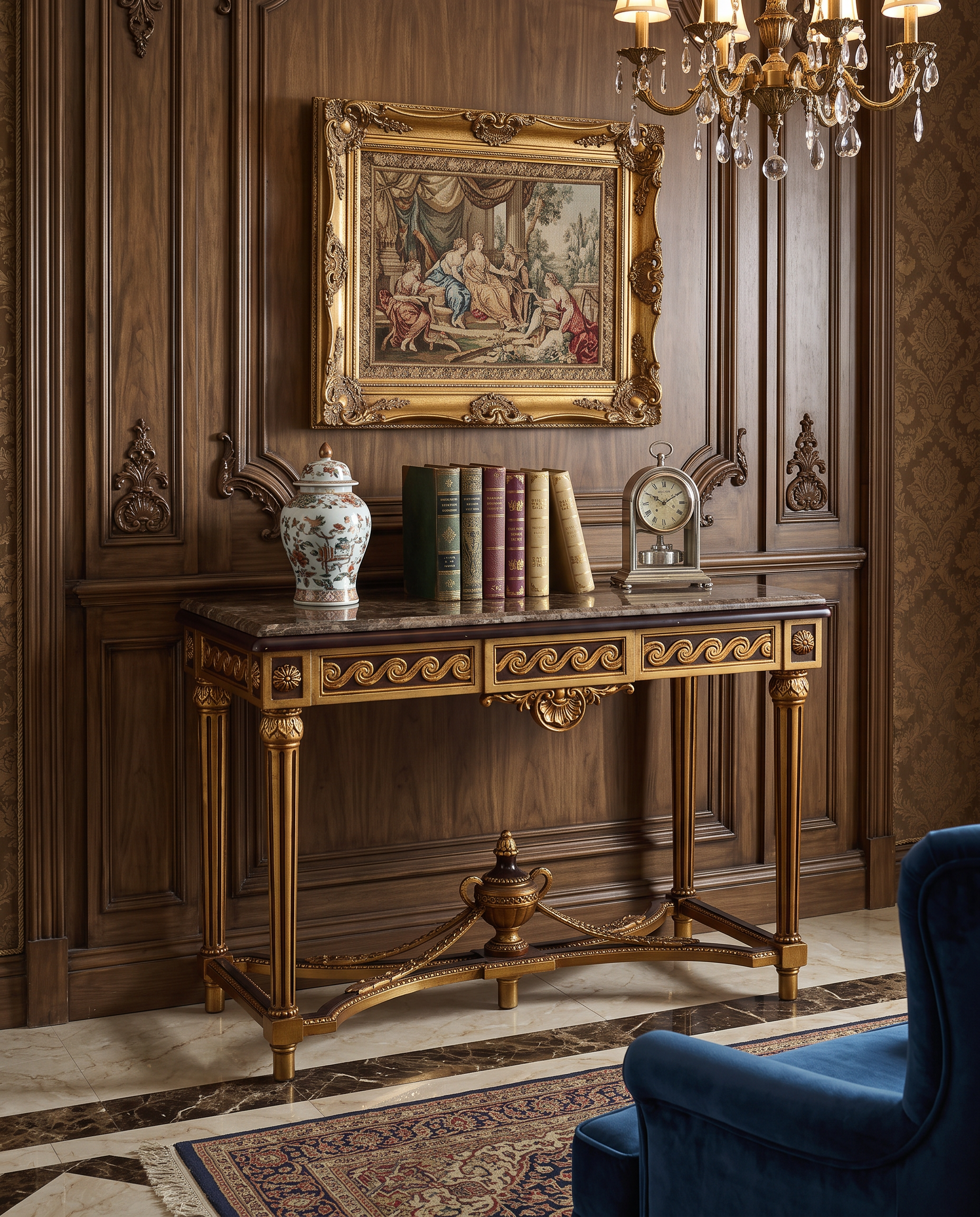 Medici Carved Marble Console