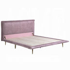 Rosalie Blush Pink Top-Grain Leather Platform Bed – Queen & King