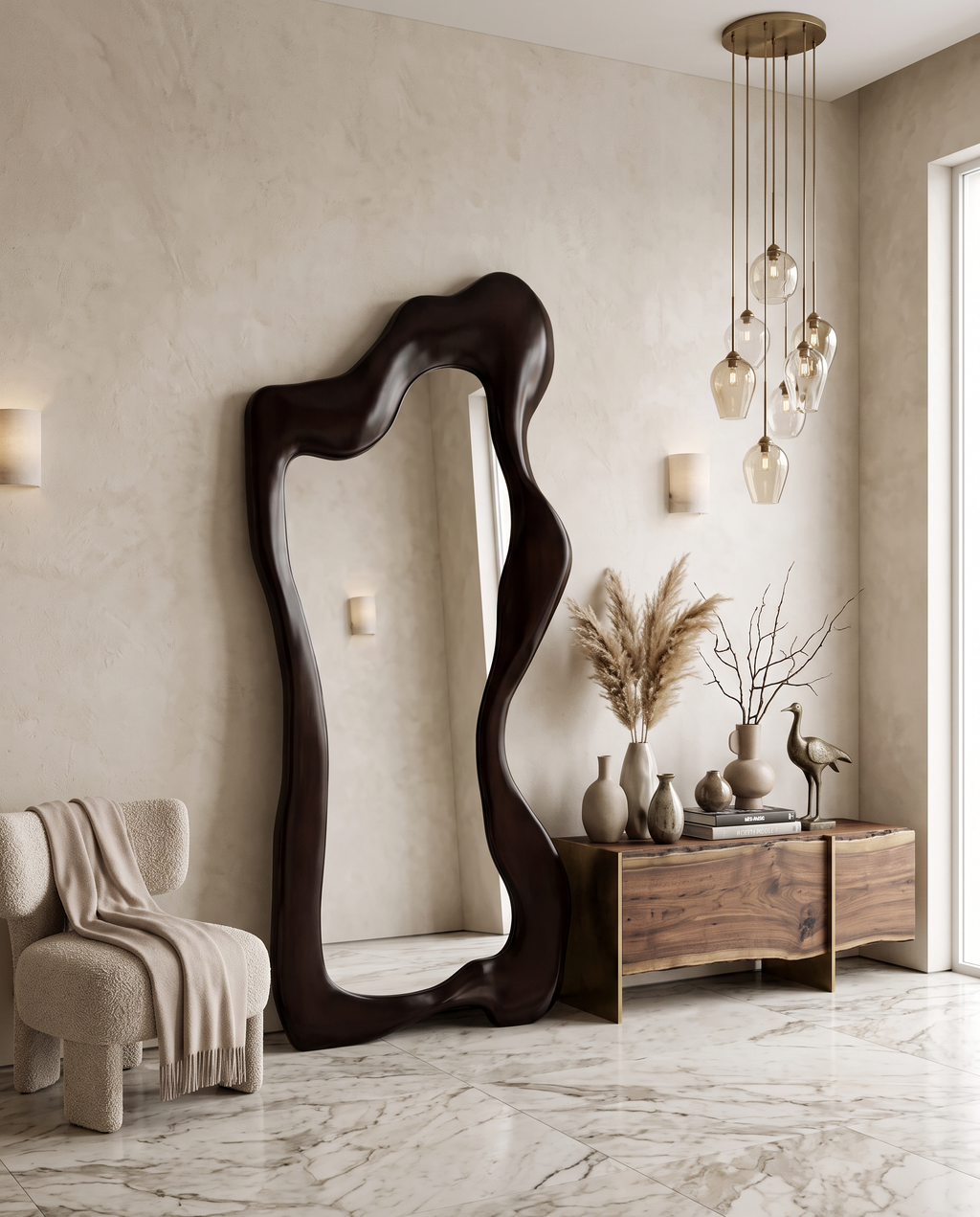 Onda Espresso Floor Mirror